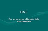 RSI Per un governo efficiente delle organizzazioni.