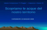 Scopriamo le acque del nostro territorio CAPANNORI 15 MAGGIO 2009 Istituto Comprensivo C.Piaggia – Capannori, Classe 1C.