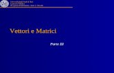 Università degli Studi di Bari Laurea in Chimica Di spense di Informatica - Dott. F. Mavelli Vettori e Matrici Parte III.