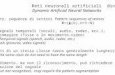 Reti neuronali artificiali dinamiche Dynamic Artificial Neural Networks I campioni: sequenze di vettori Pattern: sequences of vestors X=(x(n),n=1 N) Esempi:Segnali.