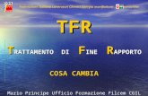 Federazione Italiana Lavoratori Chimici Energia manifatture Formazione TFR T RATTAMENTO DI F INE R APPORTO COSA CAMBIA Mario Principe Ufficio Formazione.
