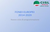 FONDI EUROPEI 2014-2020 Nuovo ciclo di programmazione Ufficio Studi.