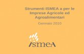Strumenti ISMEA a per le Imprese Agricole ed Agroalimentari Gennaio 2010.