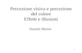1 Percezione visiva e percezione del colore Effetti e illusioni Daniele Marini.