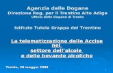 1 Agenzia delle Dogane Direzione Reg. per il Trentino Alto Adige Ufficio delle Dogane di Trento La telematizzazione delle Accise nel settore dellalcole.