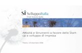 Attività e Strumenti a favore dello start-up e sviluppo di impresa Trieste, 19 dicembre 2006.
