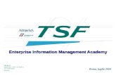 TSF S.p.A. 00155 Roma – Via V. G. Galati 71 Tel. +39 06 43621  Enterprise Information Management Academy Roma, luglio 2009.