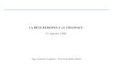 LA RETE EUROPEA E LE FREEWAYS 31 Agosto 1998 Ing. Antonio Laganà - Ferrovie dello Stato.