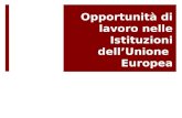 Opportunità di lavoro nelle Istituzioni dellUnione Europea.