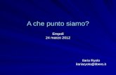 A che punto siamo? Empoli 24 marzo 2012 Ilaria Ryolo ilariaryolo@libero.it.