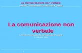 La comunicazione non verbale L.Anolli Psicologia della comunicazione (cap.8) La comunicazione non verbale L.Anolli Psicologia della comunicazione (cap.8)