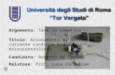 1 Titolo: Azionamento di motori in corrente continua tramite microcontrollori Candidato: Roberto de Simone Relatore: Prof. Luca Zaccarian Argomento: Tesi.