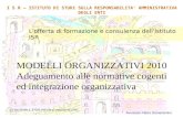 Avvocato Pietro Domenichini 1 MODELLI ORGANIZZATIVI 2010 Adeguamento alle normative cogenti ed integrazione organizzativa L'offerta di formazione e consulenza.