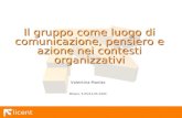 Licent Valentina Manias Milano, 5.05/13.05.2003 Il gruppo come luogo di comunicazione, pensiero e azione nei contesti organizzativi.