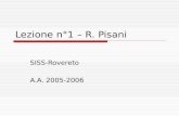 Lezione n°1 – R. Pisani SISS-Rovereto A.A. 2005-2006.
