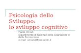 Psicologia dello Sviluppo: lo sviluppo cognitivo Paola Venuti Dipartimento di Scienze della Cognizione e della Formazione e-mail venuti@form.unitn.it.
