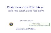 Distribuzione Elettrica: dalla rete passiva alla rete attiva Roberto Caldon Università di Padova.