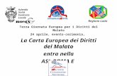 Terza Giornata Europea per i Diritti del Malato 24 aprile, evento-cerimonia, La Carta Europea dei Diritti del Malato entra nella ASL ROMA E Azienda Unità