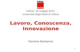 1 Urbino, 16 maggio 2012 Università degli Studi di Urbino Lavoro, Conoscenza, Innovazione Daniela Barbaresi.