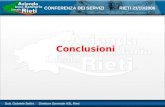 Dott. Gabriele Bellini Direttore Generale ASL Rieti CONFERENZA DEI SERVIZI RIETI 21/10/2006 Conclusioni.