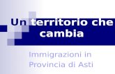 Un territorio che cambia Immigrazioni in Provincia di Asti.