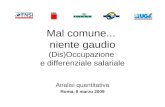 Mal comune... niente gaudio (Dis)Occupazione e differenziale salariale Analisi quantitativa Roma, 8 marzo 2009