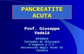 PANCREATITE ACUTA Prof. Giuseppe Vadalà Direttore Cattedra di Chirurgia dUrgenza e P.S. Università degli Studi di Catania.
