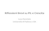 Riflessioni Brevi su PIL e Crescita Luca Nunziata Università di Padova e IZA.