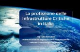 La protezione delle Infrastrutture Critiche in Italia Ing. Luisa Franchina Direttore Generale Segreteria Infrastrutture Critiche Presidenza del Consiglio.