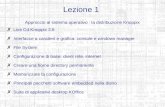 Lezione 1 Approccio al sistema operativo : la distribuzione Knoppix Live Cd Knoppix 3.6 Interfacce a caratteri e grafica: console e windows manager File.