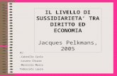 IL LIVELLO DI SUSSIDIARIETA TRA DIRITTO ED ECONOMIA Jacques Pelkmans, 2005 di: -Cabrelle Carlo -Lovato Chiara -Marsilio Marco Todescato Laura.