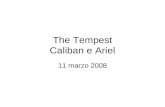 The Tempest Caliban e Ariel 11 marzo 2008. Genesi e Fonti del personaggio di Caliban Molte e molto diverse sono fra di loro le fonti che hanno contribuito.