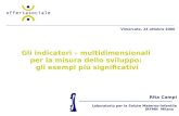 Rita Campi Laboratorio per la Salute Materno-Infantile IRFMN Milano Gli indicatori – multidimensionali per la misura dello sviluppo: gli esempi più significativi.