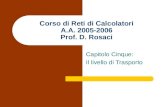 Corso di Reti di Calcolatori A.A. 2005-2006 Prof. D. Rosaci Capitolo Cinque: Il livello di Trasporto.