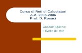 Corso di Reti di Calcolatori A.A. 2005-2006 Prof. D. Rosaci Capitolo Quarto: Il livello di Rete.