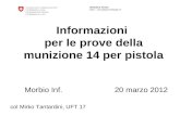 Schweizer Armee Heer – Circondario Federale 17 Informazioni per le prove della munizione 14 per pistola Morbio Inf. 20 marzo 2012 col Mirko Tantardini,