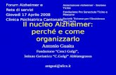 Il nucleo Alzheimer: perch é e come organizzarlo Antonio Guaita Fondazione Cenci Golgi, Istituto Geriatrico C.Golgi Abbiategrasso antguai@alice.it Forum.