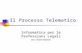 Il Processo Telematico Informatica per le Professioni Legali Avv. Chiara Rabbito.