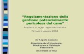 Regolamentazione della gestione potenzialmente pericolosa del cane Proposta di legge regionale toscana Firenze 4 giugno 2004 Dr Angelo Gazzano Dipartimento.