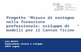 Progetto Misure di sostegno nella formazione professionale: sviluppo di modelli per il Canton Ticino Luca Bonini Dipartimento ricerca e sviluppo IUFFP.