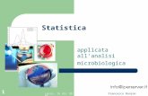 Lecco, 15 dic 2005Francesco Ronzon 1 Statistica applicata allanalisi microbiologica.