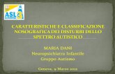 09/03/12 CARATTERISTICHE E CLASSIFICAZIONE NOSOGRAFICA DEI DISTURBI DELLO SPETTRO AUTISTICO.