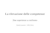 La rilevazione delle competenze Due esperienze a confronto Daniela Lazzaroni – USP di Pavia.
