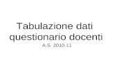Tabulazione dati questionario docenti A.S. 2010-11.