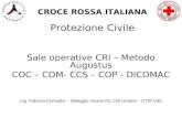 CROCE ROSSA ITALIANA Protezione Civile Sale operative CRI – Metodo Augustus COC – COM- CCS – COP - DICOMAC Ing. Fabrizio Comodini – Delegato Vicario PC.