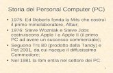 1 Storia del Personal Computer (PC) 1975: Ed Roberts fonda la Mits che costruì il primo minielaboratore, Altair; 1976: Steve Wozniak e Steve Jobs costruiscono.