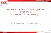 Maggio 2010 ICT4LAW Business process management systems: strumenti e tecnologie Luigi Magnanini – SSB Progetti.