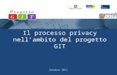 Il processo privacy nell’ambito del progetto GIT Ottobre 2011.