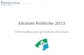 Elezioni Politiche 2013 Informativa per gli italiani all’estero.