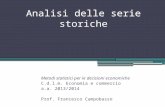 Analisi delle serie storiche Metodi statistici per le decisioni economiche C.d.l.m. Economia e commercio a.a. 2013/2014 Prof. Francesco Campobasso.